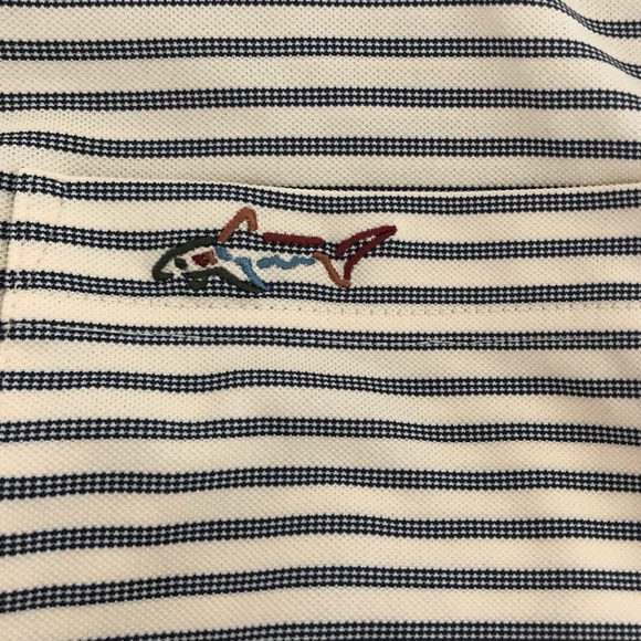 Greg Norman Yellow striped pocket golf polo shirt - Picture 2 of 6